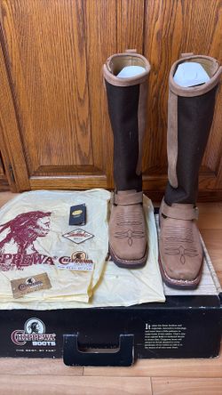 CHIPPEWA BOOTS SIZE 7 M 15”TAN RODEO SNAKE BOOT