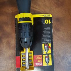 Stanley ratcheting screwdriver with 10 bits. Fwd, Rev, and locked. Easy grip. Makes a great stocking stuffer!