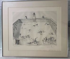 Salvador Dali original color etching with dry point tienta 1967 on era correct Rives paper