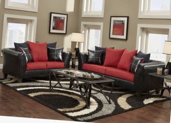 New red couch and Loveseat set