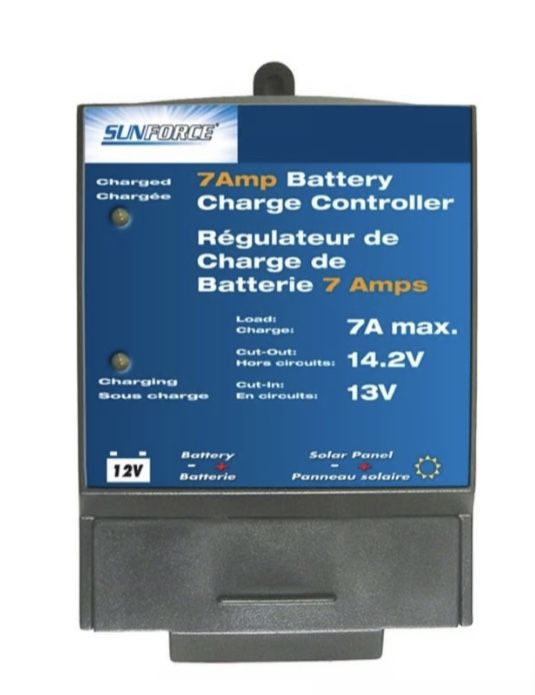 A Solar Charge controller regulates the voltage