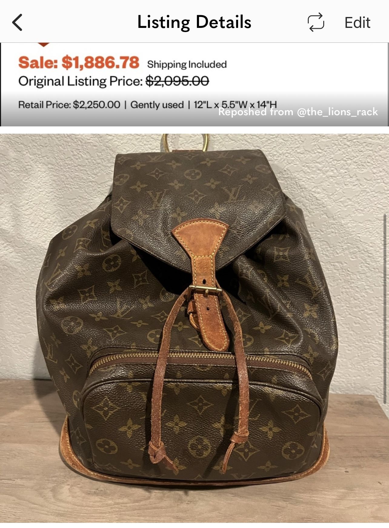 Louis Vuitton Montsouris Gm9820d monogram backpack - www  display picture 3