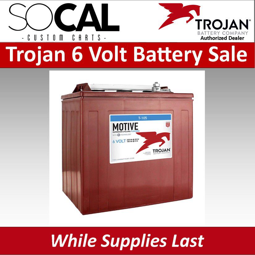 Trojan T105 6 Volt Golf Cart Battery - NEW!
