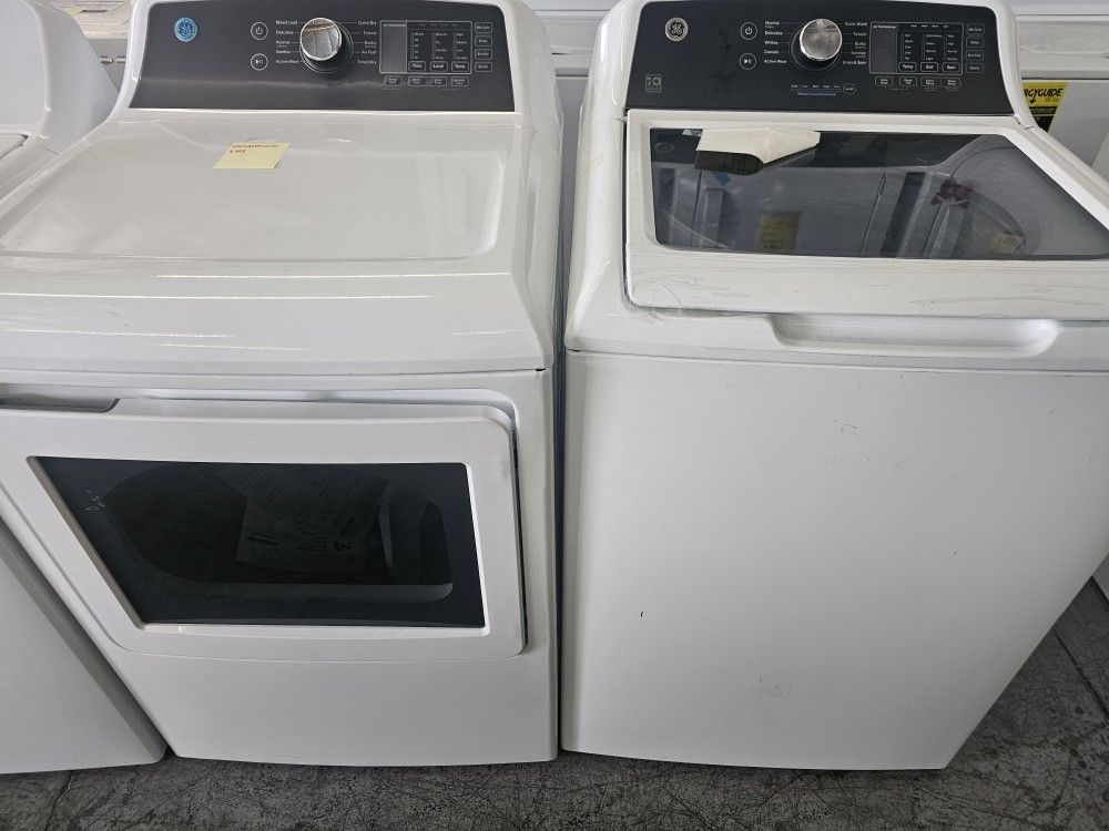 GE Gtw585 Gtd58e Top Load Washer W/ Agitator And Electric Dryer