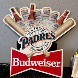 Vintage Budweiser/ Padres metal Sign