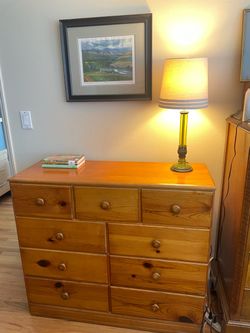 Solid Pine Wood Dresser with 9 Drawers