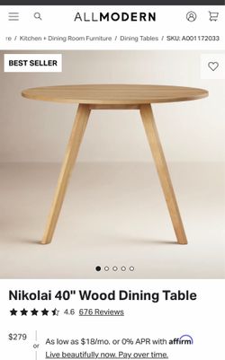 AllModern Nikolai 40" Wood Dining Table