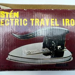 Vintage JUSTÉN ELECTRIC TRAVEL IRON. New in Box 