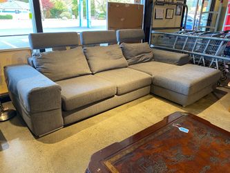 Modern Grey 2Pc. Sectional w/ Headrests