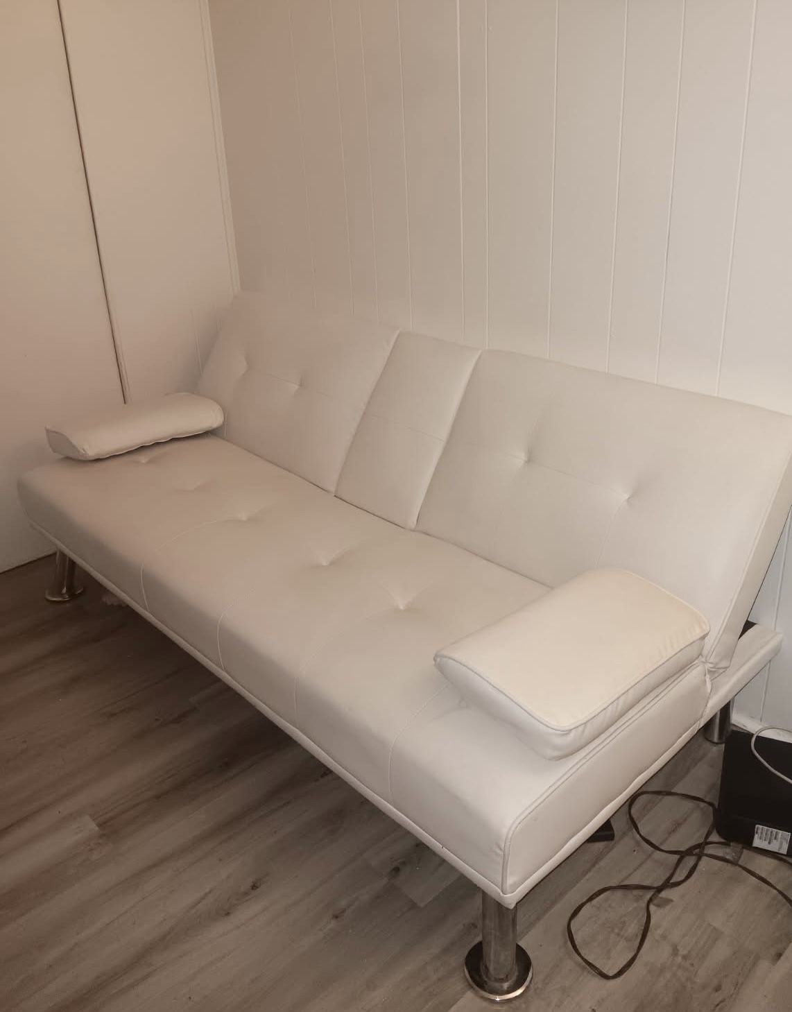 White Leather Futon