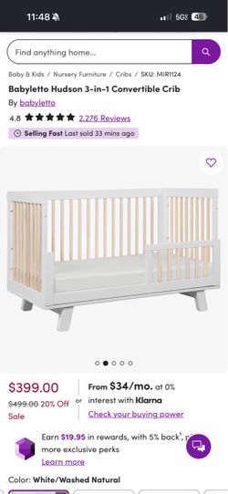 Babyletto Hudson 3-in-1 Convertible Crib
