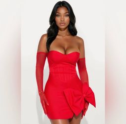 Medium red bodycon dress