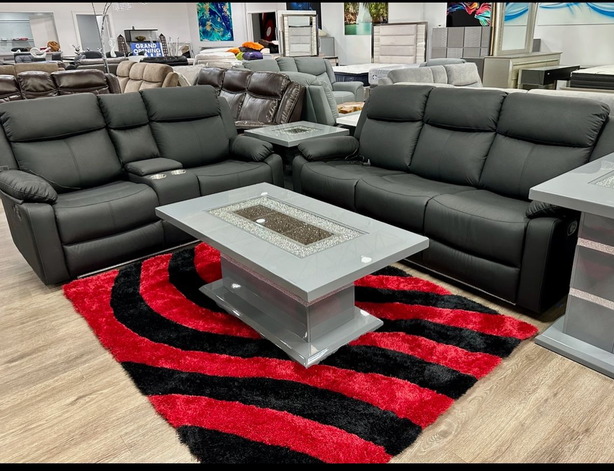 Beautiful 2 Pc Black Reclining Sofa And Love On Huge Blowout Sale Only $999