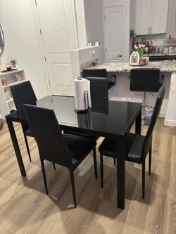 Black Glass Table