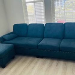 Convertible Sectional Sofa L Shaped fabric Couch, Reversible Sectional, Easy assemble/ reassemble