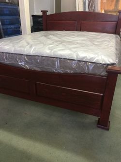 BRAND NEW CALKING BED FRAME WITH NEW MATTRESS I CAN DELIVER