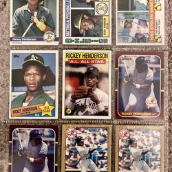 Rickey Henderson Baseball Card Lot (113 Cards)