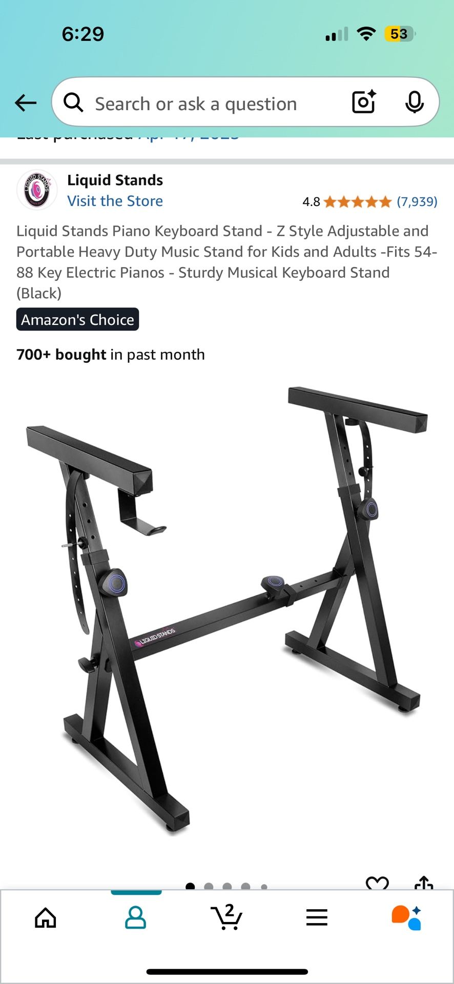 Piano Keyboard Stand - Black