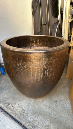Vtg solid heavy redware pottery glazed