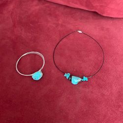 Turquoise Necklace And Bracelet 