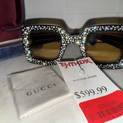  NWT GUCCI GG0780S - 007 HOLLYWOOD FOREVER CRYSTAL SUNGLASSES