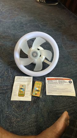 ZJchao Ceiling Fan Light Dimmable E27 Adjustable LED Lamp with Remote Control 360 Degree Rotation for Garage