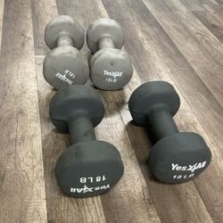 18 Lb. Dumbbells 