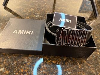 Amiri Logo Buckle Leather Belt