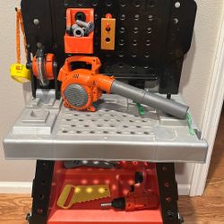 Kid’s Toy Work Bench And Accessories 