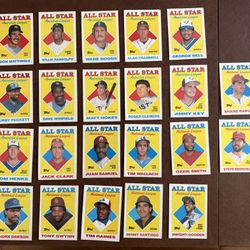 (22) 1988 Topps Baseball All Star Card Run #386-407 w/ Mattingly Gwynn +