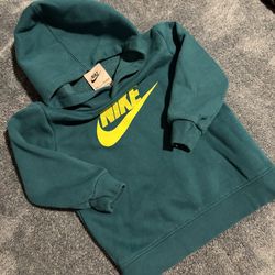 Nike Hooded Pullover Sweater Green Yellow Logo 18M Unisex Baby Toddler