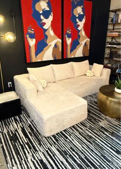 Brand new Cream plush sectional neutral cream