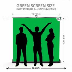 New  Wider  Style RAUBAY 78.7 × 82.7in Large Collapsible Green Screen Backdrop