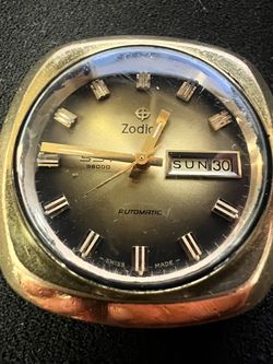 Vintage 1978 Zodiac SST 36000 Automatic Watch Gold Electroplated G20 EPSA Case
