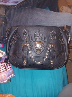 Black Leather Skull Pocketbook