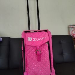 Zuca Sport Hot Pink Insert Wheeled Travel Sports Bag w/ Black Rolling FrameZuca Sport Hot Pink Insert Wheeled Travel Sports Bag w/ pink Rolling Frame

