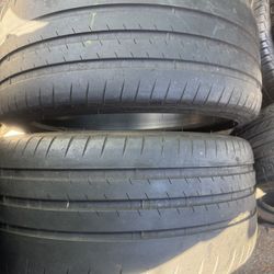 (2) 245/35ZR20 PAIR OF USED TIRES MICHELIN CUP2 50% LIFE !
