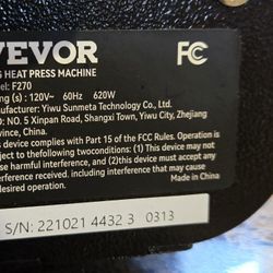 VEVOR Heat Press Machine Model # F270