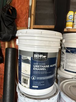 5 gal. White Urethane Alkyd Semi-Gloss Enamel Interior/Exterior Paint