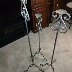 Tall Iron Candle Holders 