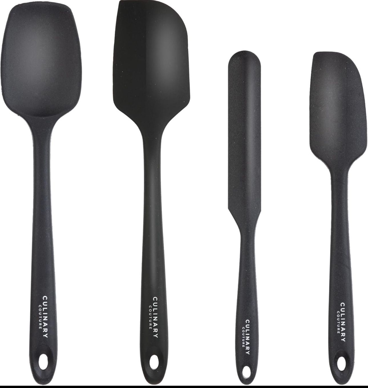 4-Piece Black Baking Spatula Set
