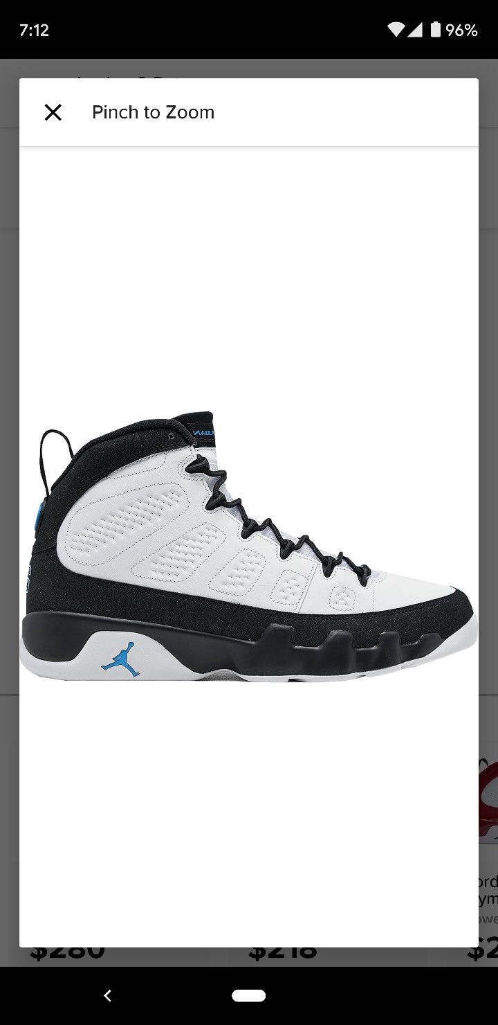 Jordan 9s University Blue Sz 8.5 DS