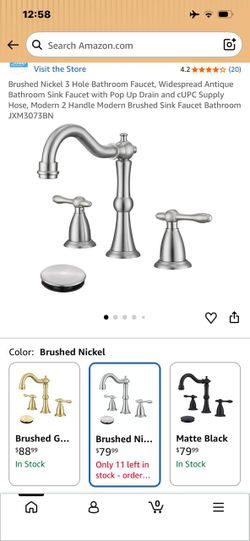 Brushed Nickel Widespread Bathroom Faucet Set