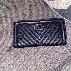 Victoria's Secret Black Quilted Zip Wallet
