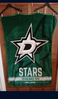 Dallas Stars "Breakaway" Micro Raschel Throw Blanket Approximately 63 X 45 Inches