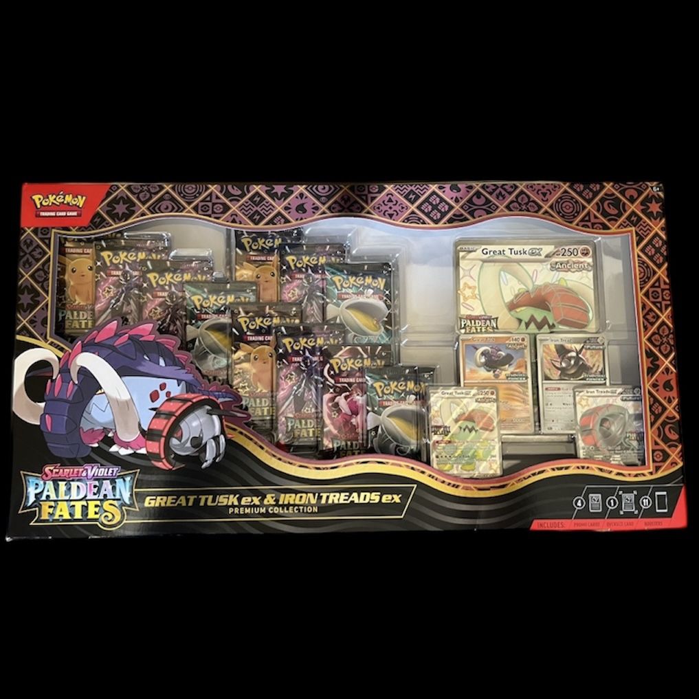 Pokemon Paldean Fates Great Tusk Ex & Iron Treads Ex Premium Collection