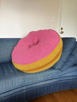 Giant Handmade Crochet Doughnut Floor Pillow