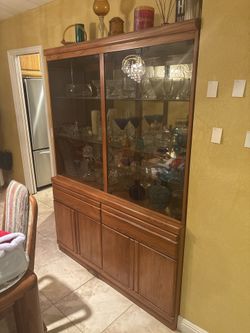 Vintage Solid Wood China Cabinet