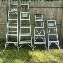 Aluminum Folding Ladders Set Of 4