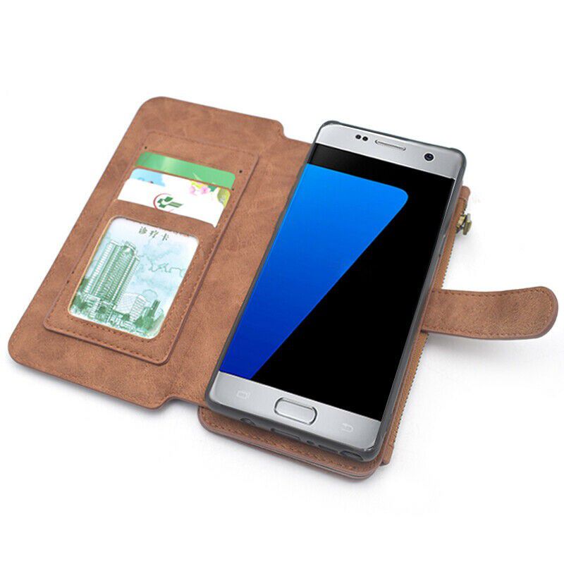 For Samsung Galaxy Note 8 Leather Removable Wallet Flip Card Phone Case Cover Brown (flipleather-brown-Note8-USA )